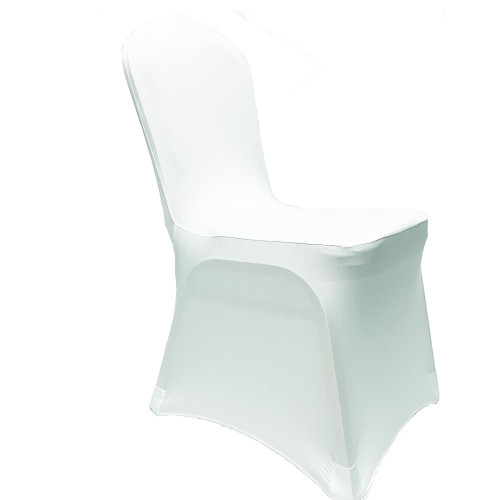 WHITE Premium Spandex Chair Covers - FLAT FRONT – Wholesale Premium Chair Covers for Wedding Decorators | WeddingMart