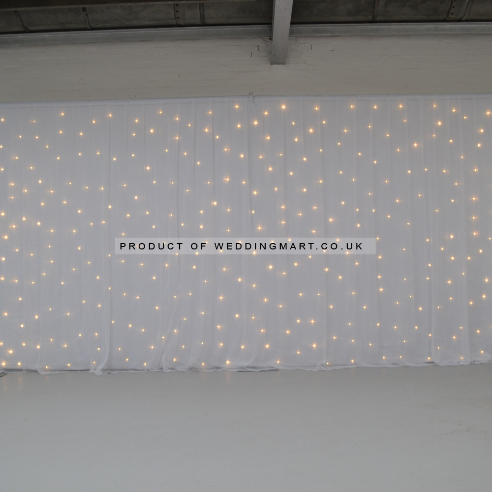 6Mx3M White LED Starlight Wedding Backdrop - WARM WHITE LEDs – Wholesale LED Starlight Backdrops for Wedding Decorators | WeddingMart