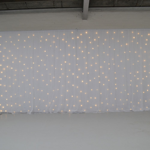 6Mx3M White LED Starlight Wedding Backdrop - WARM WHITE LEDs – Wholesale LED Starlight Backdrops for Wedding Decorators | WeddingMart