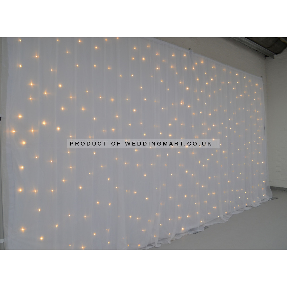 6Mx3M White LED Starlight Wedding Backdrop - WARM WHITE LEDs