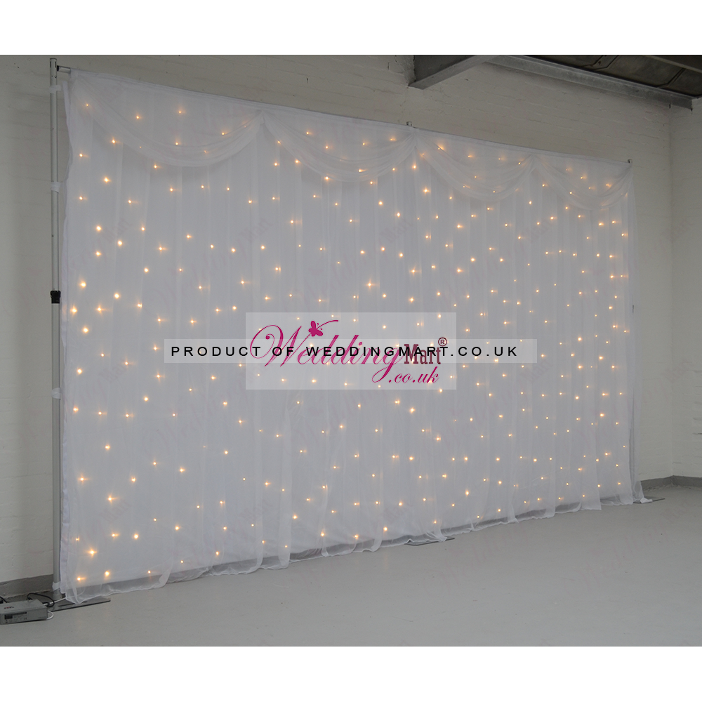6Mx3M White LED Starlight Wedding Backdrop - WARM WHITE LEDs