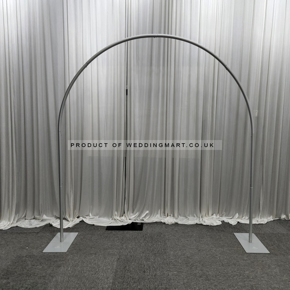 Free Standing Aluminium Round Wedding Arch Frame - Silver