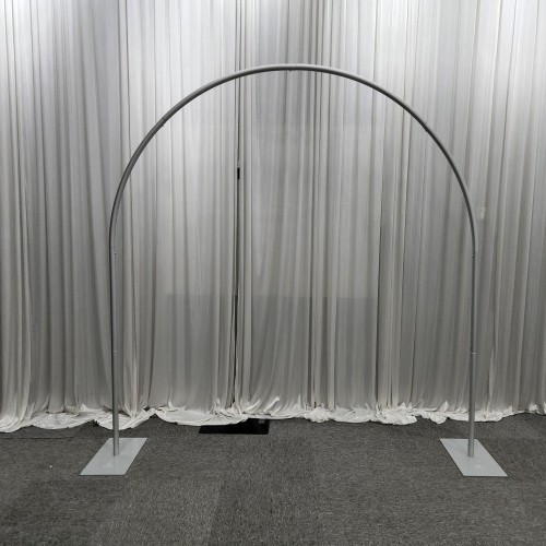 Free Standing Aluminium Round Wedding Arch Frame - Silver