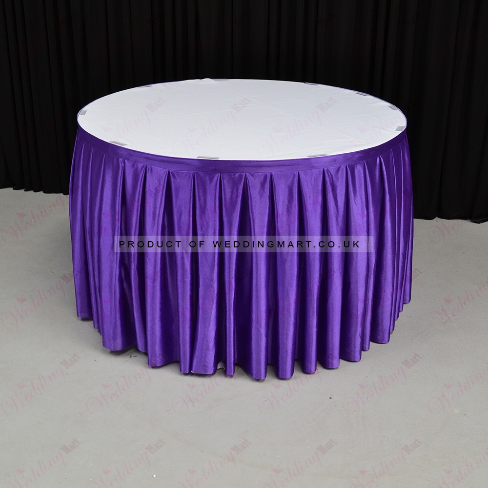 4M Pleated Wedding Cake Table Skirt - Purple – Wholesale Cake Table Skirtings for Wedding Decorators | WeddingMart