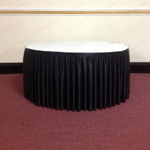 4M Pleated Wedding Cake Table Skirt - Black