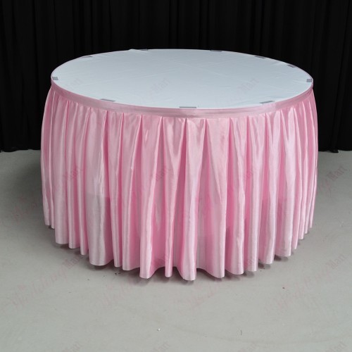 4M Pleated Wedding Cake Table Skirt - Baby Pink