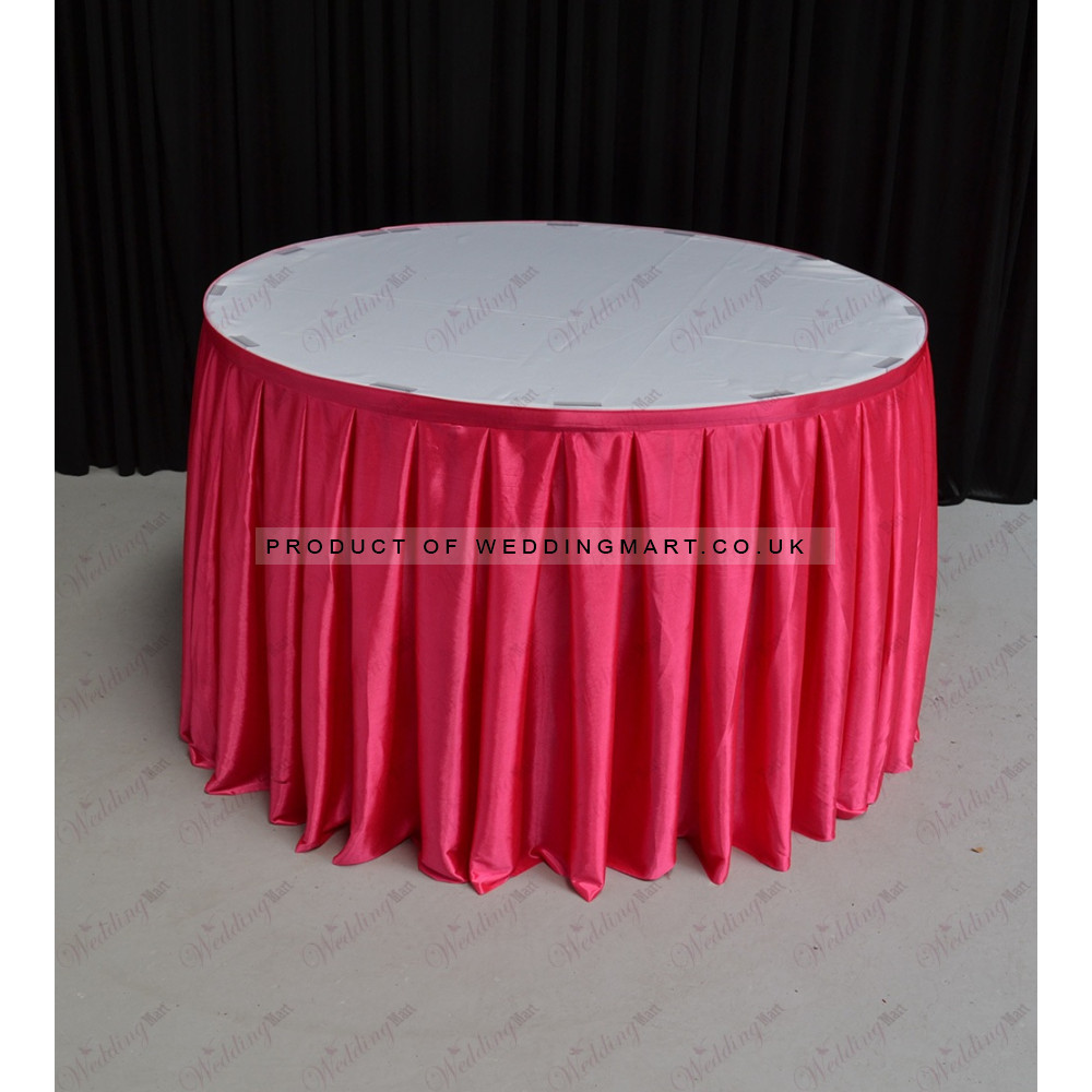 4M Pleated Wedding Cake Table Skirt - Fuschsia