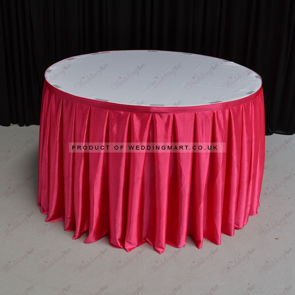 4M Pleated Wedding Cake Table Skirt - Fuschsia – Wholesale Cake Table Skirtings for Wedding Decorators | WeddingMart