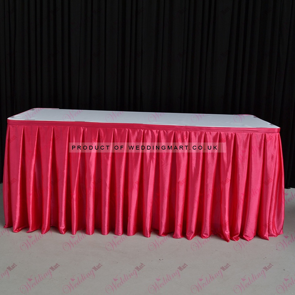 8m Hot Pink Table Skirt – Wholesale Top Table Skirtings for Wedding Decorators | WeddingMart