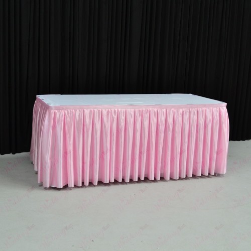 8m Baby Pink Top Table Skirt