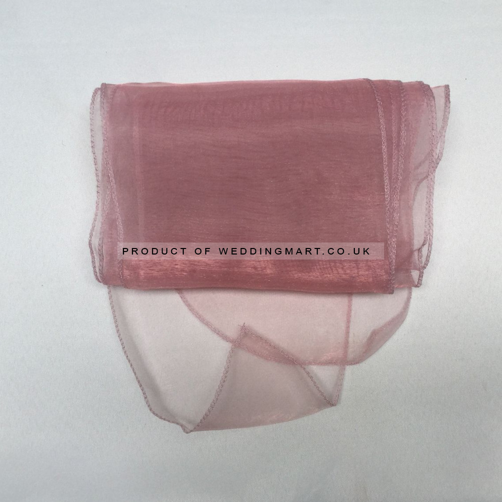 Dusky Pink Organza Chair Bows - PACK of 10 – Wholesale Organza Chair Bows for Wedding Decorators | WeddingMart