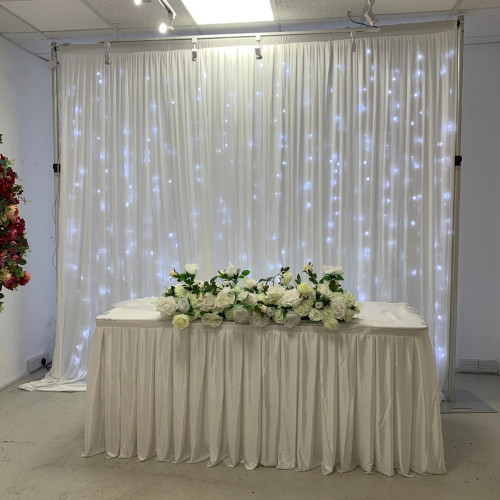 3m (w) x 4m (h) Wedding Backdrop Curtain - White – Wholesale Silk Backdrop Curtains for Wedding Decorators | WeddingMart