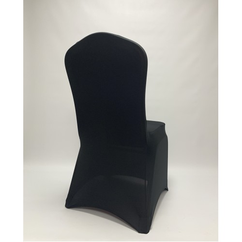 Premium Black Spandex Chair Covers - Flat Front