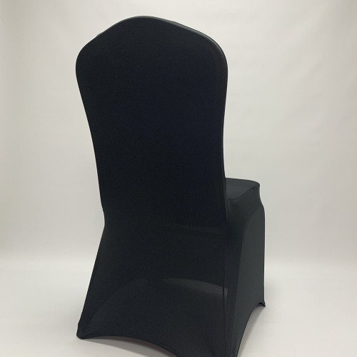 Black Premium Spandex Chair Covers - FLAT FRONT – Wholesale Premium Chair Covers for Wedding Decorators | WeddingMart