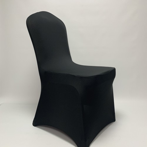 Black Premium Spandex Chair Covers - FLAT FRONT
