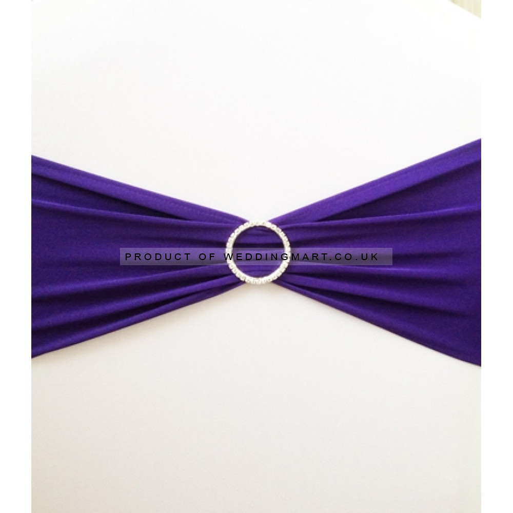 Purple Spandex Chair Band with Buckle Pack of 10 FOR