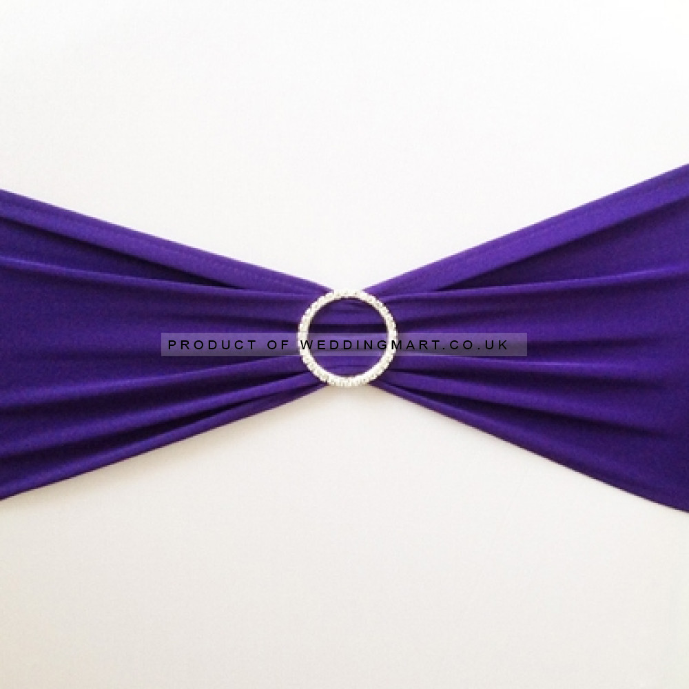 Purple Spandex Chair Band with Buckle - Pack of 10