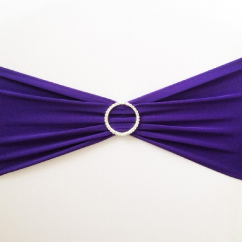 Purple Spandex Chair Band with Buckle - Pack of 10 Purple Spandex Chair Band with Buckle - Pack of 10