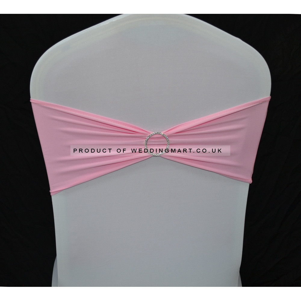 Baby Pink Spandex Chair Band with Buckle - Pack of 10