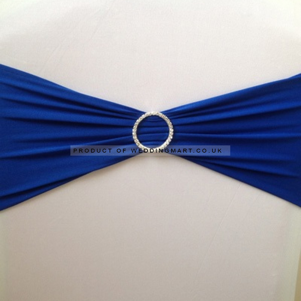 Royal Blue Spandex Chair Band with Buckle - Pack of 10 – Wholesale Spandex Chair Bands with Buckles for Wedding Decorators | WeddingMart