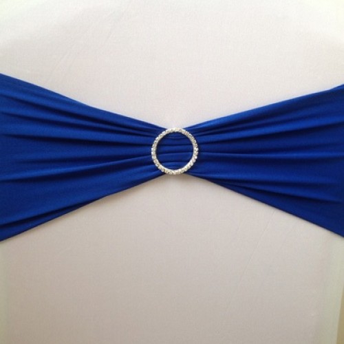 Royal Blue Spandex Chair Band with Buckle - Pack of 10