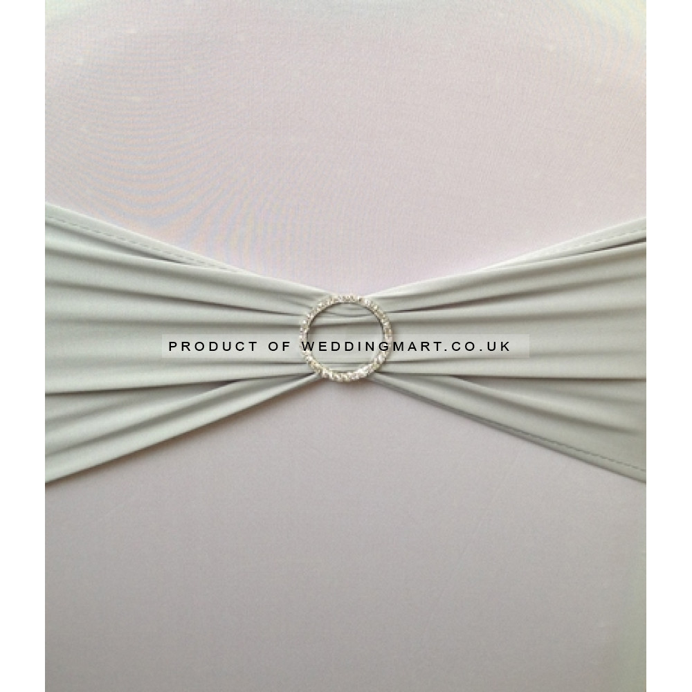 Silver Spandex Chair Band with Buckle - Pack of 10