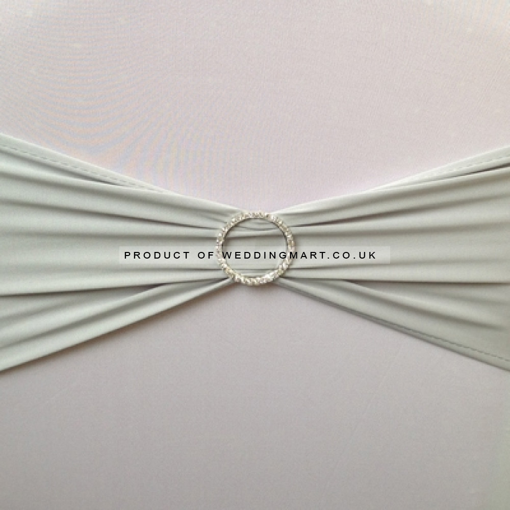 Silver Spandex Chair Band with Buckle - Pack of 10