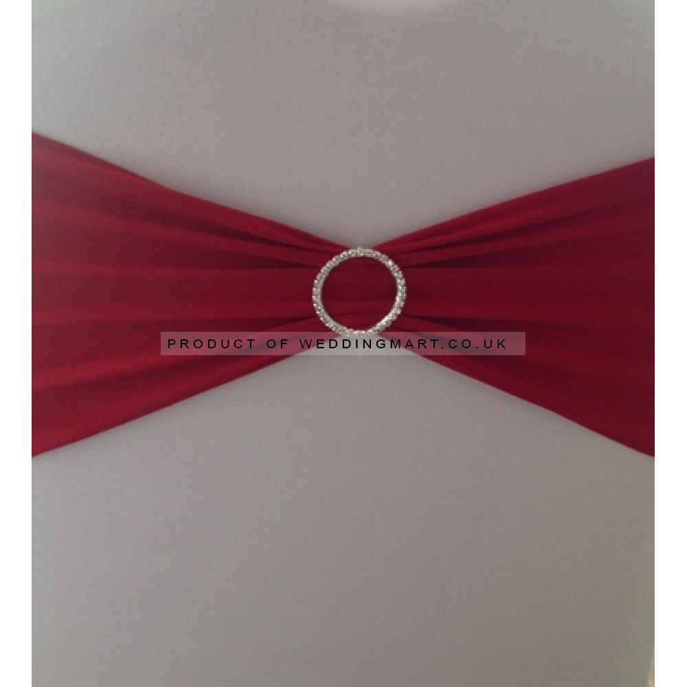 Burgundy Spandex Chair Band with Buckle - Pack of 10