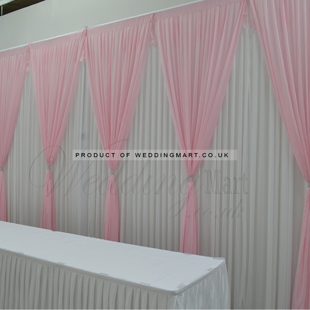 1m (w) x 3m (h) Voil Overlay Panel - Baby Pink
