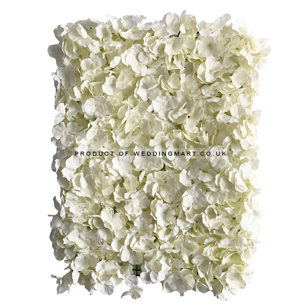 Artificial Hydrangea Flower Wall Panel 60x40cm - IVORY