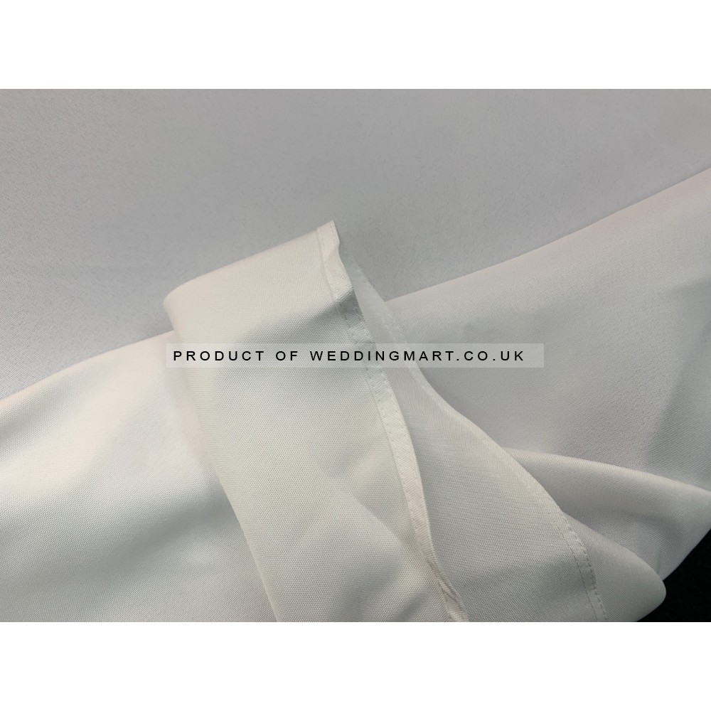 108" White Round Polyester Table Cloth