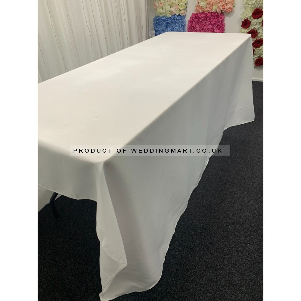90"x132" White Rectangular Table Cloths