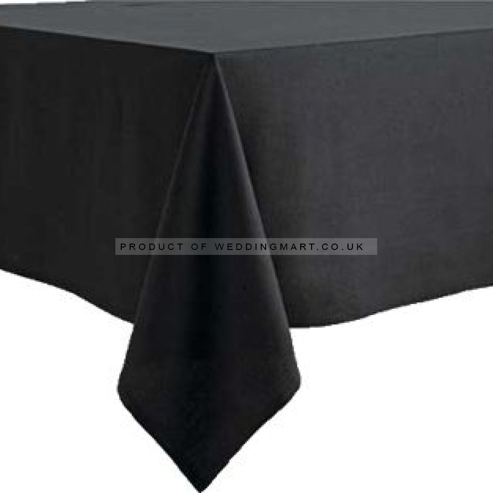 90X132 inch Rectangular Polyester Table Cloths - Black – Wholesale Polyester Tablecloths for Wedding Decorators | WeddingMart
