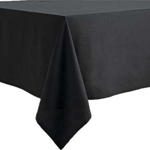 90X132 inch Rectangular Polyester Table Cloths - Black