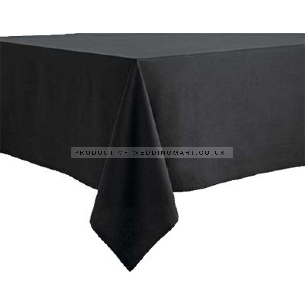 90X132 inch Rectangular Polyester Table Cloths - Black