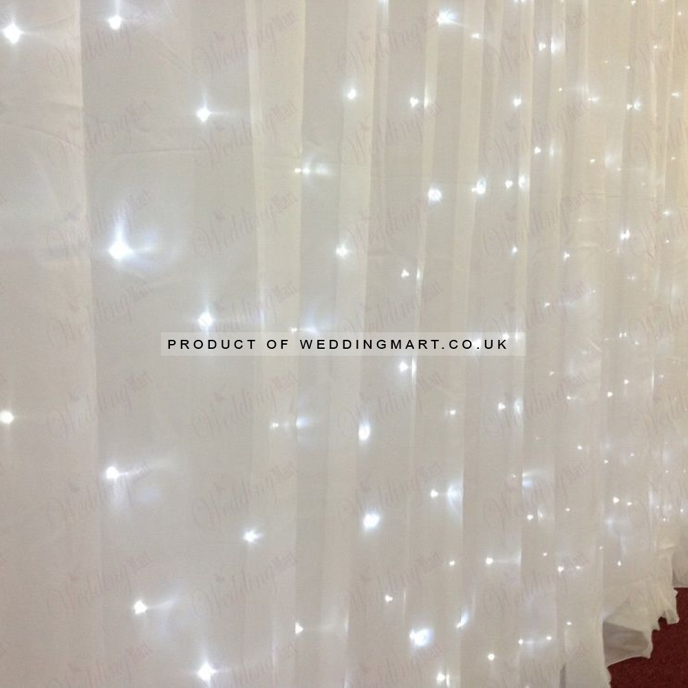 6m (w) x 3m (h) Wedding Backdrop Voil Overlay - Ivory