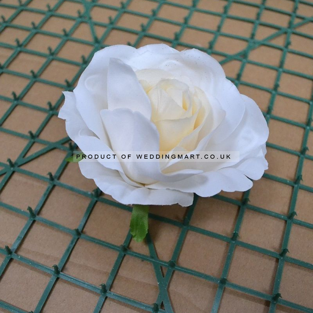 Ivory Rose Heads -  Pack of 10 – Wholesale Medium Rose Heads for Wedding Decorators | WeddingMart