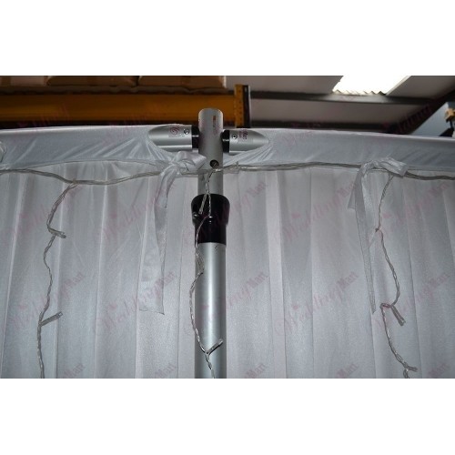 9Mx3M White Pleated Backdrop Curtain