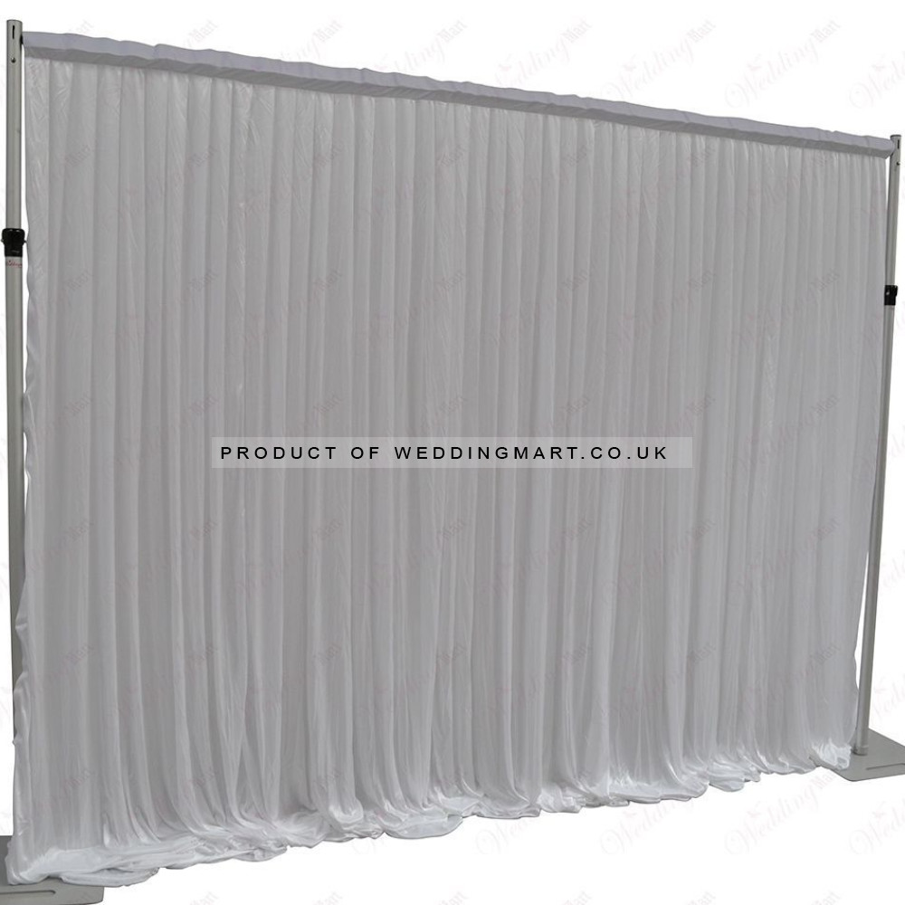 9m (w) x 3m (h) Wedding Backdrop Curtain - White – Wholesale Silk Backdrop Curtains for Wedding Decorators | WeddingMart