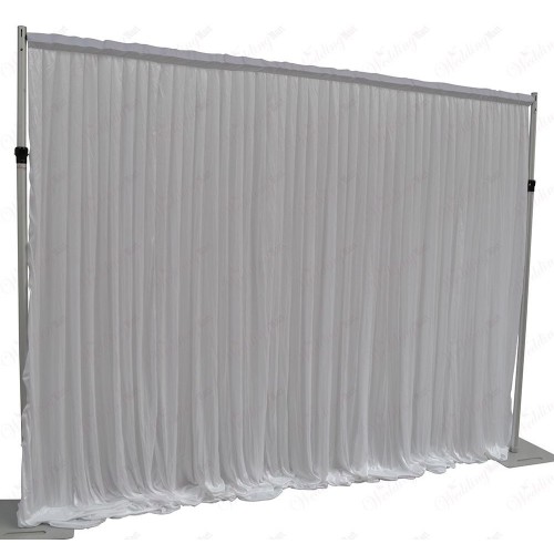 9Mx3M White Pleated Backdrop Curtain