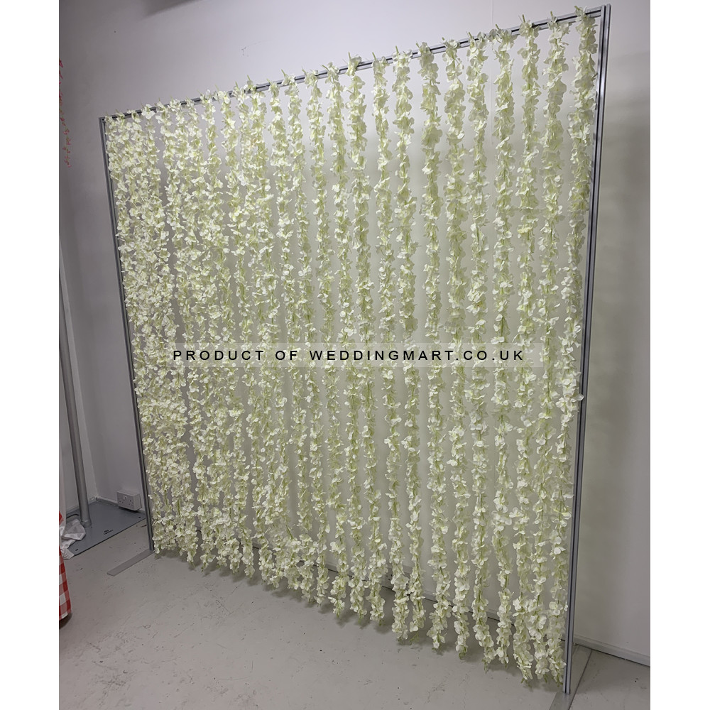 2m Ivory Hydrangea Wisteria Hanging Vine Garland - Pack of 5