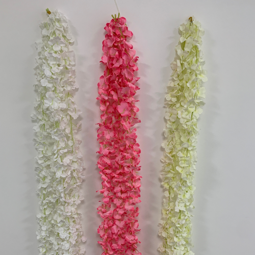 2m Pink Hydrangea Wisteria Hanging Vine Garland - Pack of 5