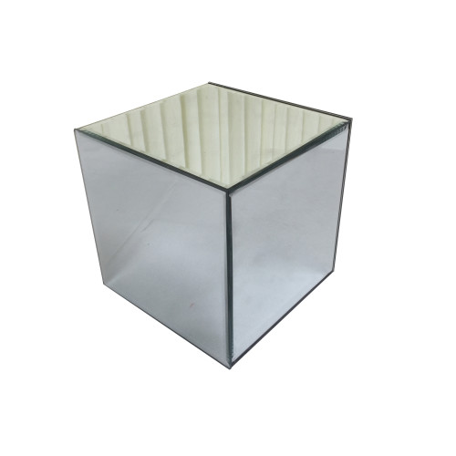 20cm Glass Mirror Cube Centrepiece