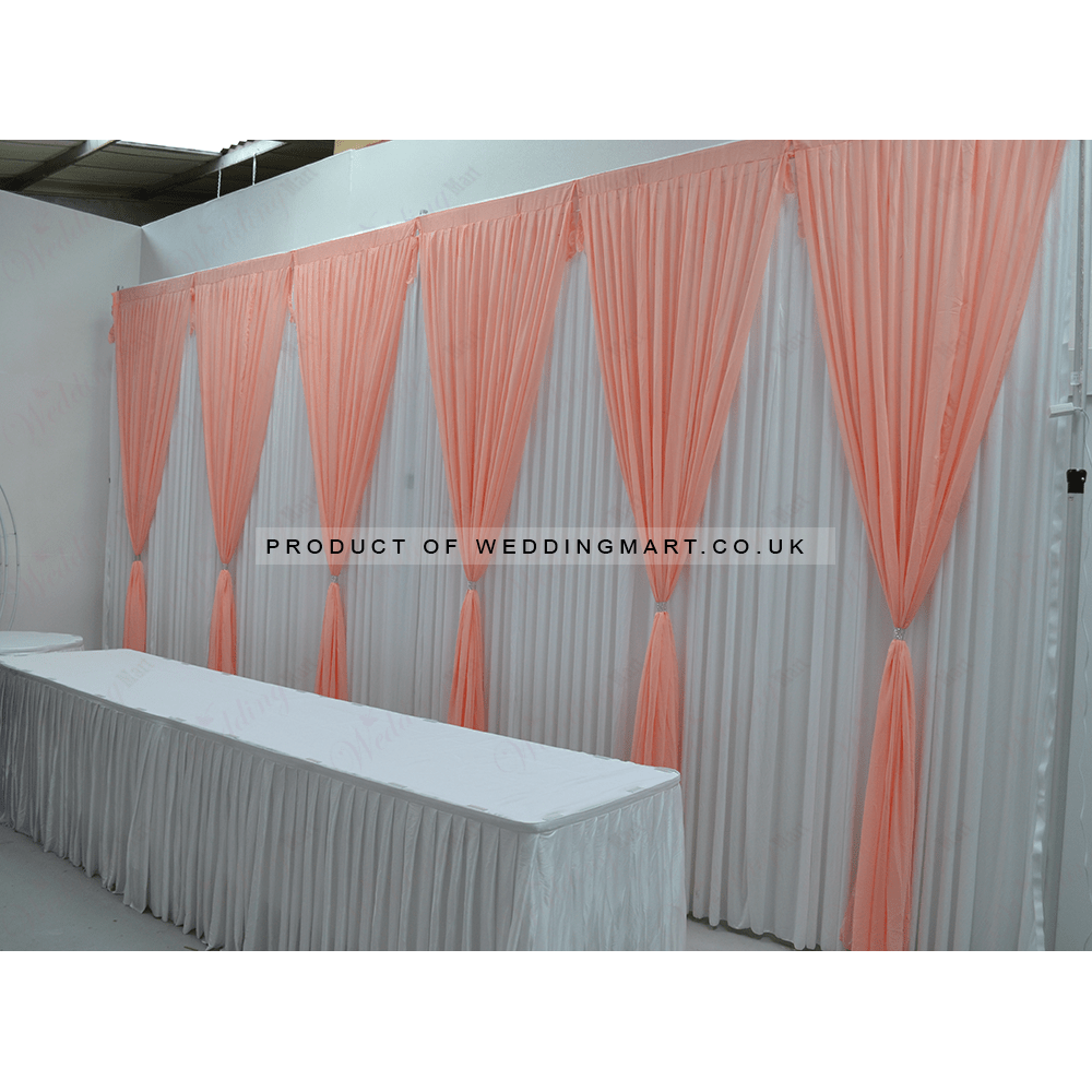 1M Grecian Backdrop Voil Overlay Panel - PEACH