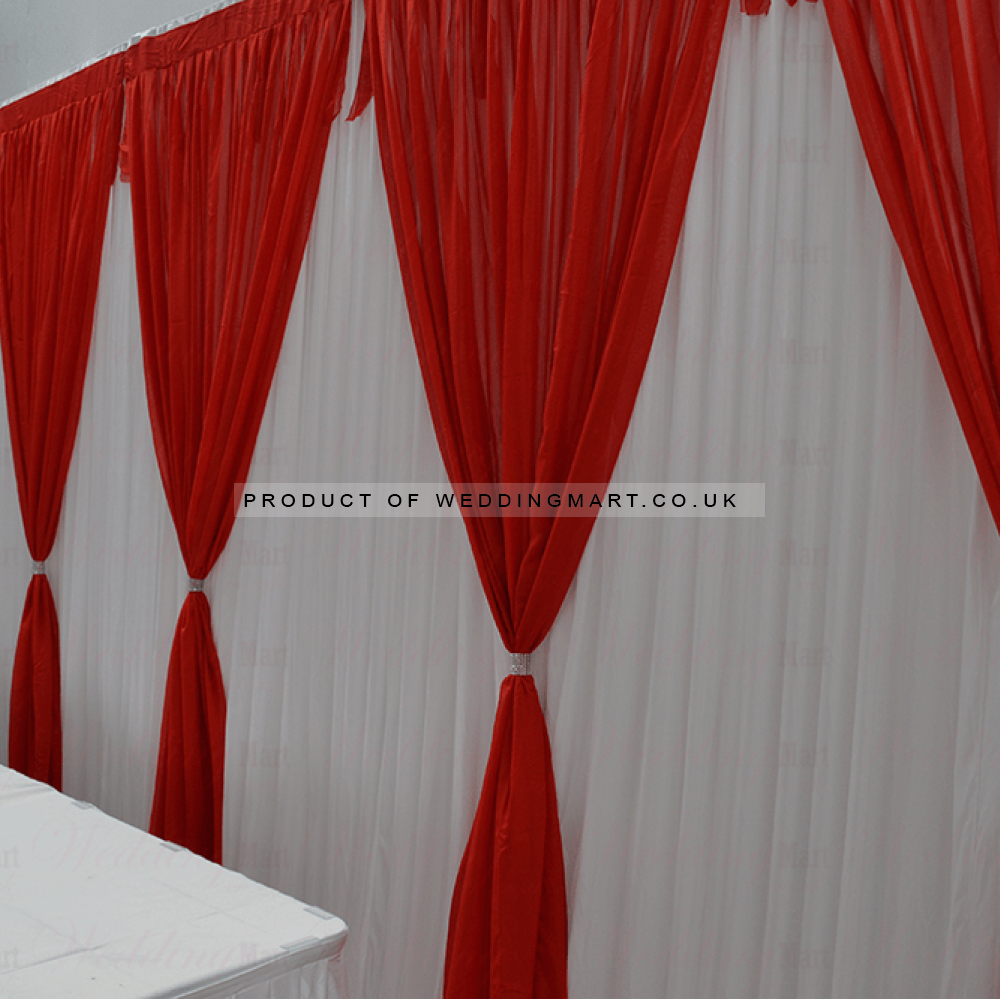 1m (w) x 3m (h) Voil Overlay Panel - Red – Wholesale Grecian Overlays for Wedding Decorators | WeddingMart