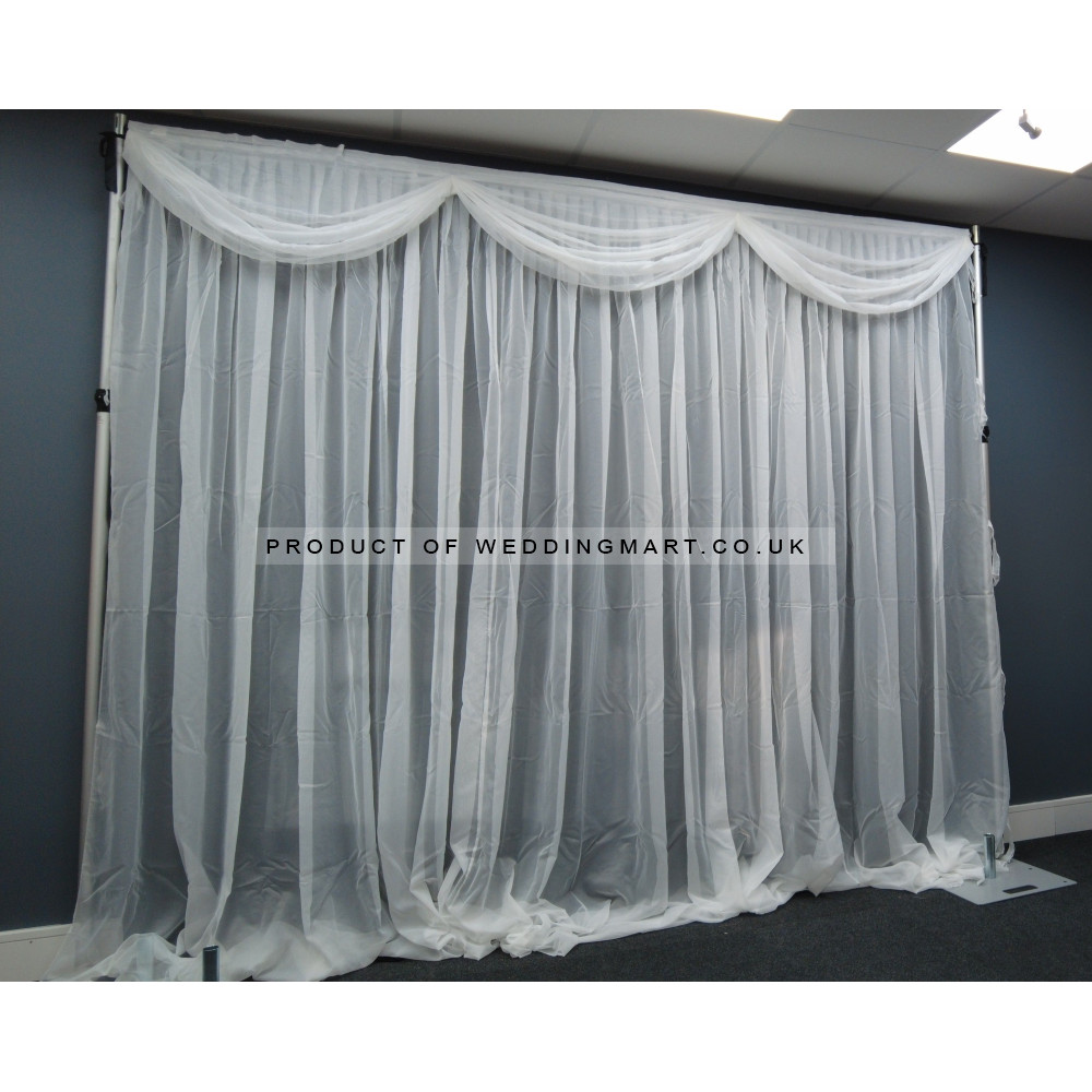 3m Detachable Voil Swag with 3 Loops - IVORY