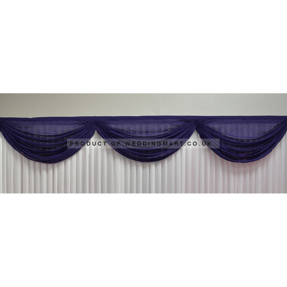 3m Detachable Voil Swag with 3 Loops - Purple