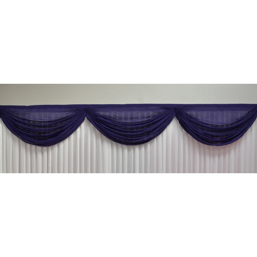 3m Detachable Chiffon Swag with 3 Loops - Purple