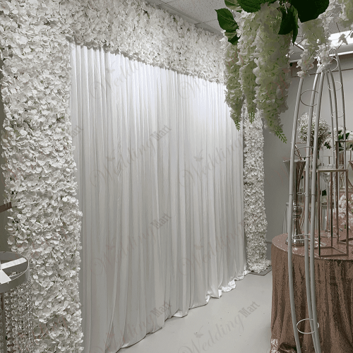 Artificial Hydrangea Flower Wall Panel 60x40cm - WHITE