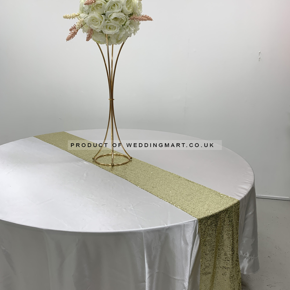 Gold Sequin Table Runners – Wholesale Sequin Table Runners for Wedding Decorators | WeddingMart